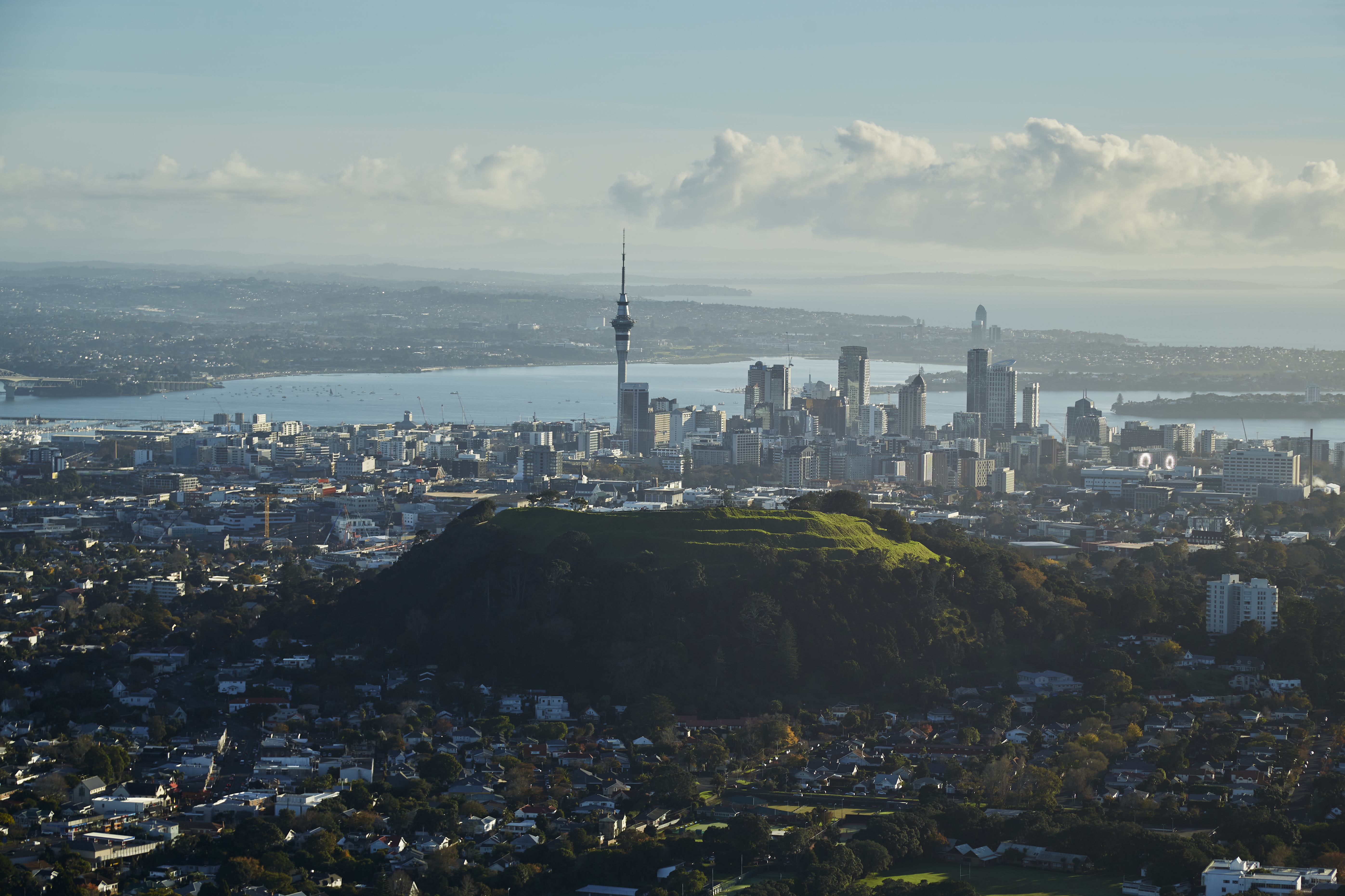 Mount Eden with Auckland CBD in background