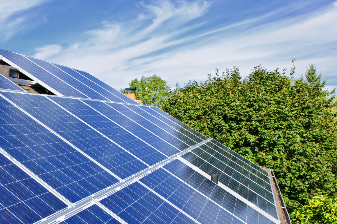 Solar panels on a roof