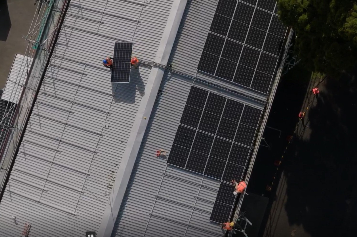 Solar panels on a roof
